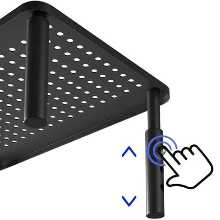 Monitor Stand Riser Aluminium 3 Level Laptop Desk Organiser Non Slip Black