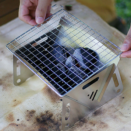 Camping Mini BBQ Grill Portable Charcoal Barbecue Grill Stainless Steel Camping