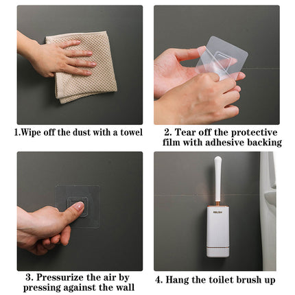 Wall Mounted Toilet Brush Holder Set Bathroom Cleaning Brush for Home Restroom