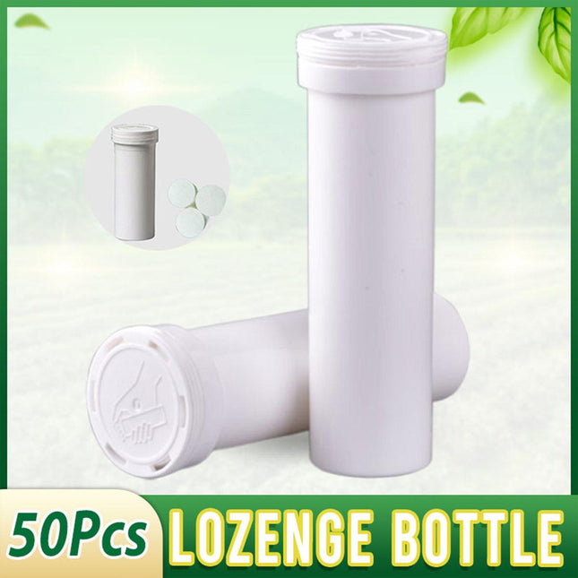 50PCS Effervescent Tablet Bottle Plastic Storage Container Sealed Portable