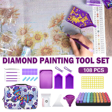 108PCS Diamond Painting Tool Set Multicolour For DIY Crafts Durable Easy To Use