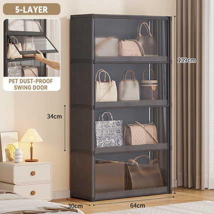 Dustproof Storage Cabinet with Clear Doors Large Capacity for Home Office Use
