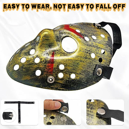 2pcs Horror Hockey Style Mask Halloween Costume Party Scary Face Cover