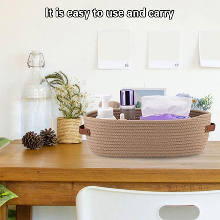 Oval Storage Basket with Handles Shelf Organiser Bin Laundry Toy Container