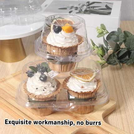 100PCS Transparent Cupcake Packaging Box Muffin Container Bakery