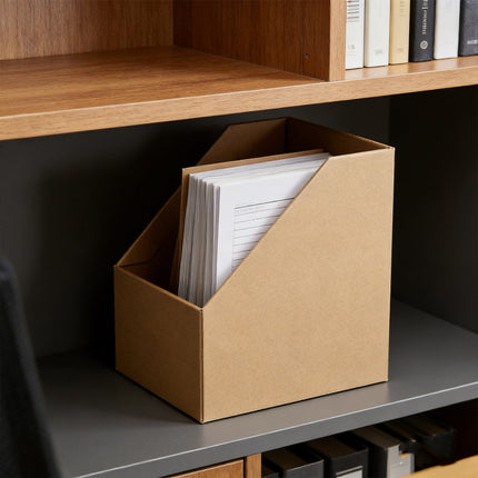 6PCS Kraft Paper Desktop Storage Box for Document Organization Office Supplies