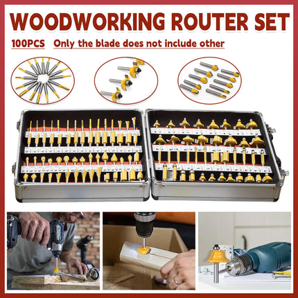 100 PCS Woodworking Milling Cutter Kit For Woodworking Projects PrecisionCutting