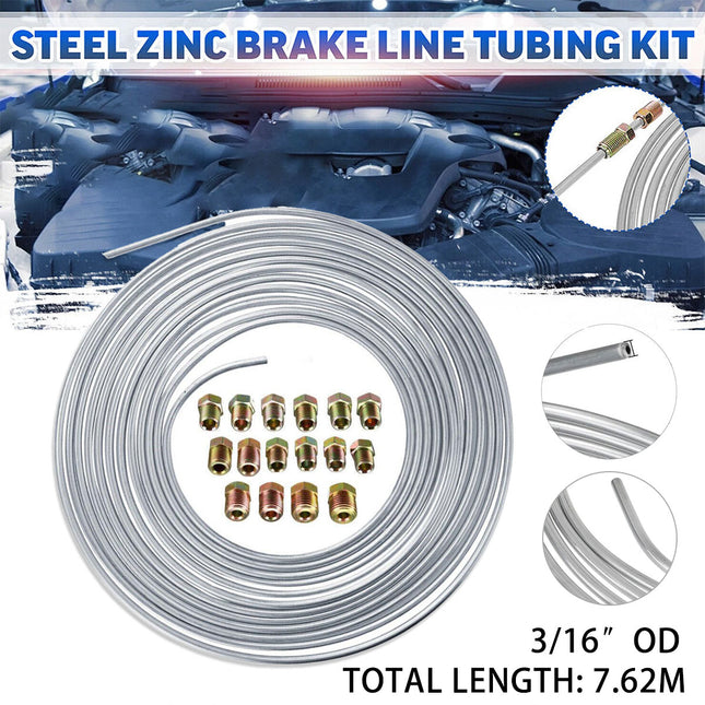 Steel Zinc Brake Line Tubing Kit for Car Truck Brake Systems Easy Installation