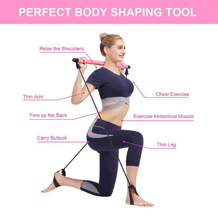 Pilates Stick Multi-functional Fitness Stick Elastic Training Tension Rope