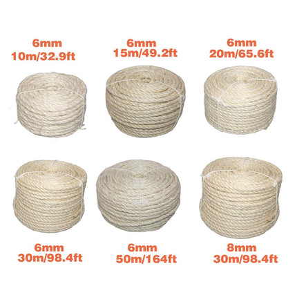 Vintage Burlap Rope Woven DIY Cat Climbing Scratch Rope 6-8mm Home Decoration