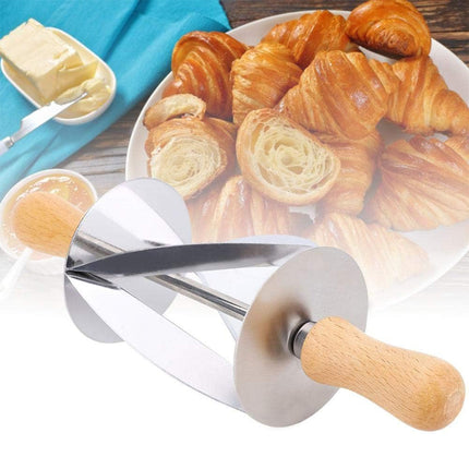 Roller Stainless Steel Croissant Cutter for Baking Pastry Cutting Easy Cleaning