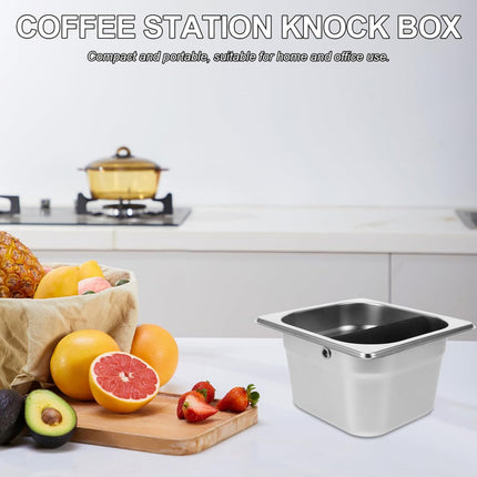 Stainless Steel Coffee Grounds Bucket Anti Splash Easy Clean for Home Cafe Use