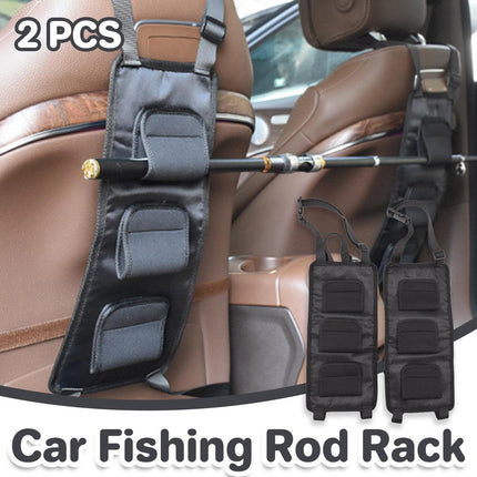 2pcs Car Fishing Rod Holder Portable Fishing Rod Shelf Car Fixing Stand Set