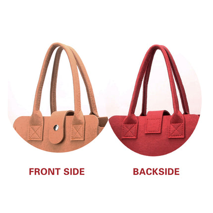 Wine Gift Bag Felt Double Bottle Clear Window Snap Closure Handle Carrier