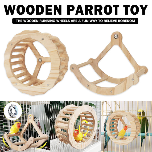 Wooden Parrot Toy Bird Cage Climbing Ladder Swing Stand Play Accessories