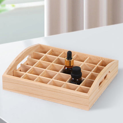 Essential Oil Tray 15ml Capacity 30 Grid Solid Wood Organize Display Storage