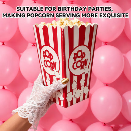 50PCS Popcorn Boxes Paperboard Greaseproof for Snack Food Serving Containers