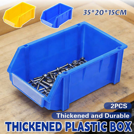 2PCS Thickened Slanted Plastic Storage Box for Screws Nuts Crafts Storage Use