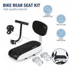 Padded Rear Passenger Bike Seat Kit With Backrest Handle