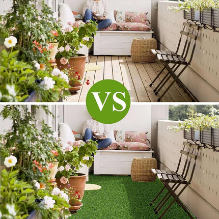 Artificial Synthetic Grass Lawn Realistic Fake Turf Garden Outdoor Decor Set