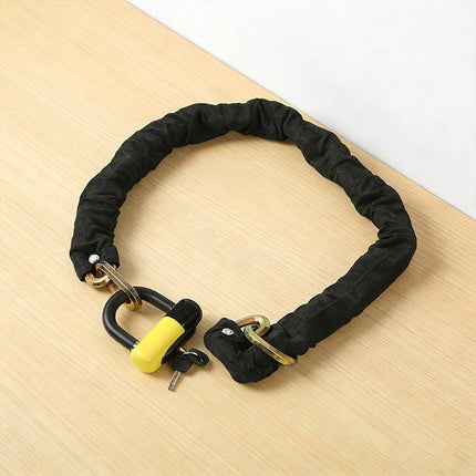Motorcycle Bicycle Chain Lock with U-Lock Hardened Steel Anti-Theft Keyed Set