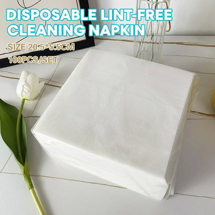 Lint Free Cleaning Napkins 100 Pack White Soft Wipes