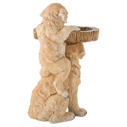 Outdoor Resin Bird Feeder Garden Ornament Tree Stump Bird Bath Decoration