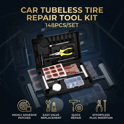 148pcs Tubeless Tire Repair Tool Kit with Case