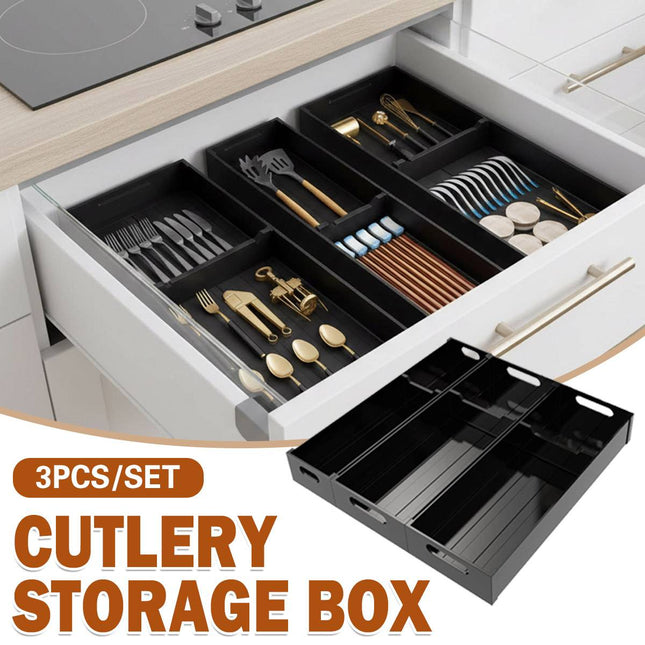 Under Cabinet Drawer Organizer Bin Silverware Utensil Holder Storage Container