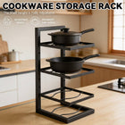 4 Tier Kitchen Cookware Storage Rack Pot Pan Organiser Countertop Cabinet Shelf