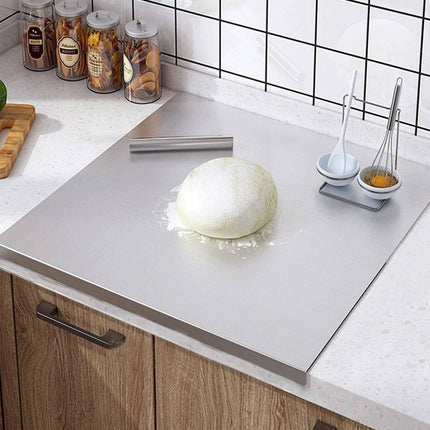 Stainless Steel Pastry Board Dough Kneading Rolling Cutting Pad Counter Hook