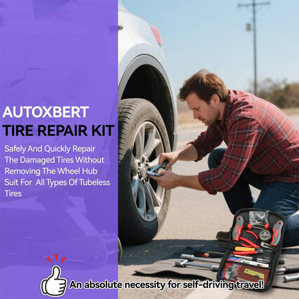 75 Piece Tubeless Tire Repair Tool Kit in Case