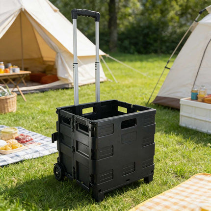 Foldable Portable Shopping Cart Outdoor Collapsible Trolley Convenient Easy Use