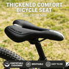 Gel Hollow Bike Saddle 28 x 14.5cm Black Comfort Seat