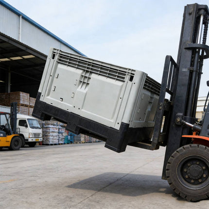 Foldable HDPE Logistics Storage Crate Stackable Forklift Pallet Box