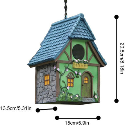 Bird House Resin Nest Outdoor Hanging Shed Feeder for Garden Yard Decorative Use