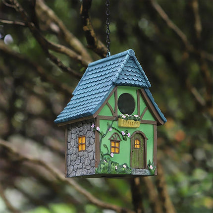Bird House Resin Nest Outdoor Hanging Shed Feeder for Garden Yard Decorative Use