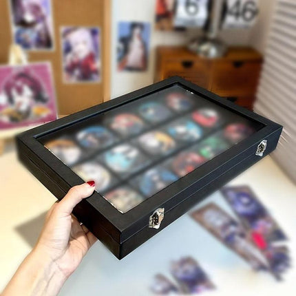 Dustproof Storage Box Jewellery Organizer Brooch Badge Display Case Collection