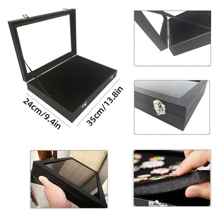 Dustproof Storage Box Jewellery Organizer Brooch Badge Display Case Collection