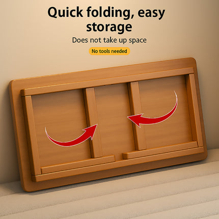 Bamboo Folding Side Table Portable Space Saving Easy Storage Stable Structure