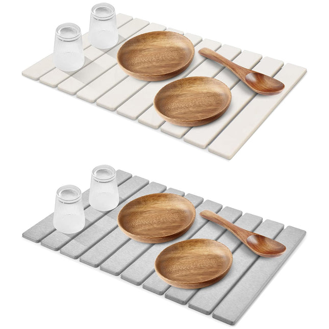 Kitchen Absorbent Diatom Mud Drying Pad Foldable Plate Draining Pad Non Slip