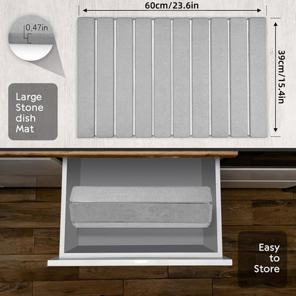 Kitchen Absorbent Diatom Mud Drying Pad Foldable Plate Draining Pad Non Slip