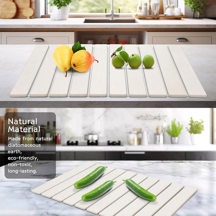 Kitchen Absorbent Diatom Mud Drying Pad Foldable Plate Draining Pad Non Slip