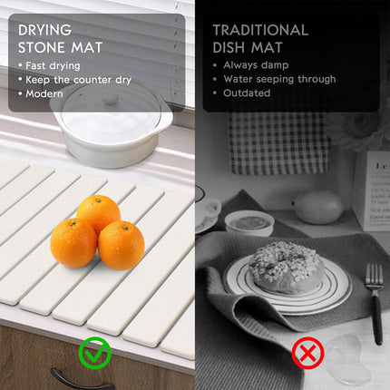 Kitchen Absorbent Diatom Mud Drying Pad Foldable Plate Draining Pad Non Slip
