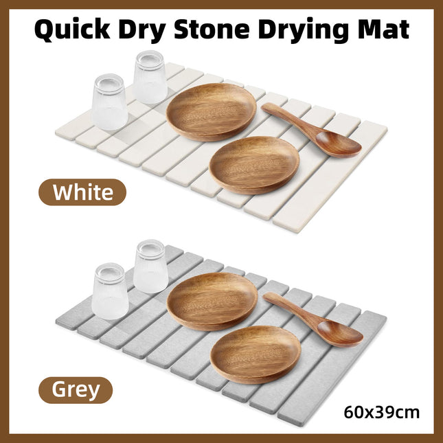 Kitchen Absorbent Diatom Mud Drying Pad Foldable Plate Draining Pad Non Slip