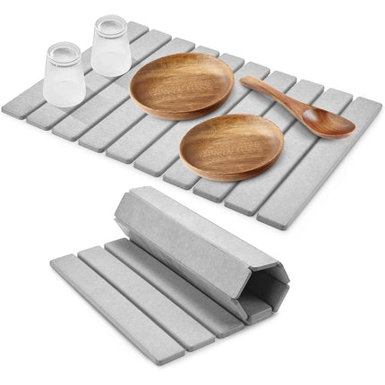 Kitchen Absorbent Diatom Mud Drying Pad Foldable Plate Draining Pad Non Slip