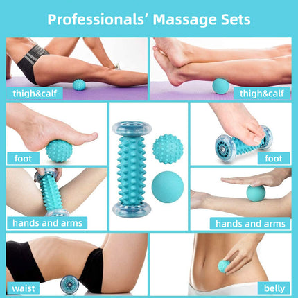 3pcs Foot Massage Roller Set for Muscle Relaxation and Arch Support Fitness Tool