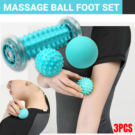 3pcs Foot Massage Roller Set for Muscle Relaxation and Arch Support Fitness Tool