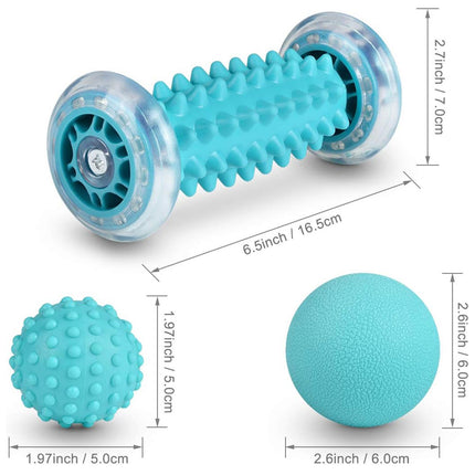 3pcs Foot Massage Roller Set for Muscle Relaxation and Arch Support Fitness Tool