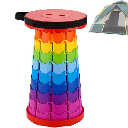 Rainbow Telescopic Folding Stool Thickened Travel Outdoor Seat for Camping